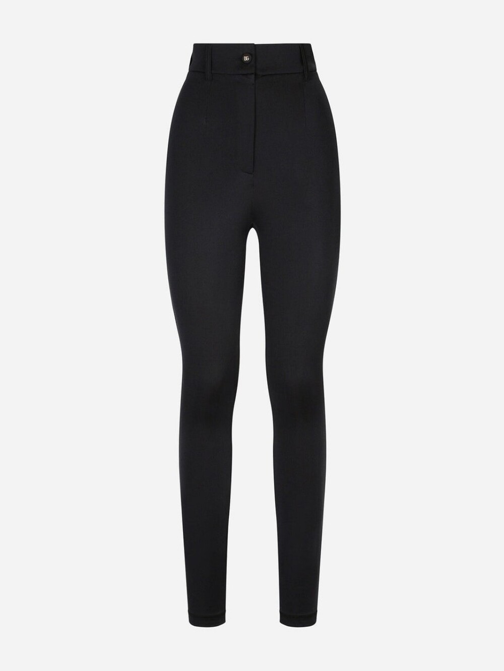 DOLCE & GABBANA Pants Black Nylon High Waist Slim Fit Trouser IT42